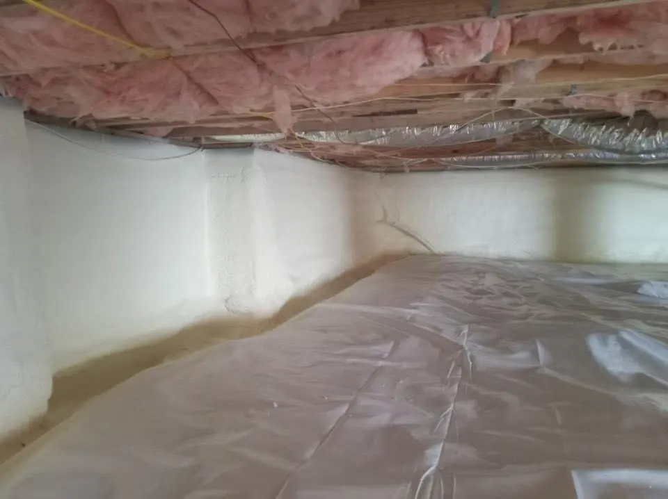 Crawl space encapsulation with closed-cell spray foam for Flat Roof Repair in Sawmills